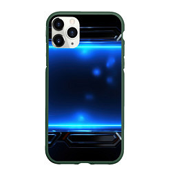 Чехол iPhone 11 Pro матовый Синий неоновый экран, цвет: 3D-темно-зеленый