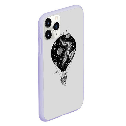 Чехол iPhone 11 Pro матовый Космический аэростат / 3D-Светло-сиреневый – фото 2