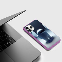 Чехол iPhone 11 Pro матовый Among us - fantasy - ai art, цвет: 3D-фиолетовый — фото 2