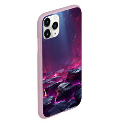 Чехол iPhone 11 Pro матовый Абстрактные фрагменты, цвет: 3D-розовый — фото 2