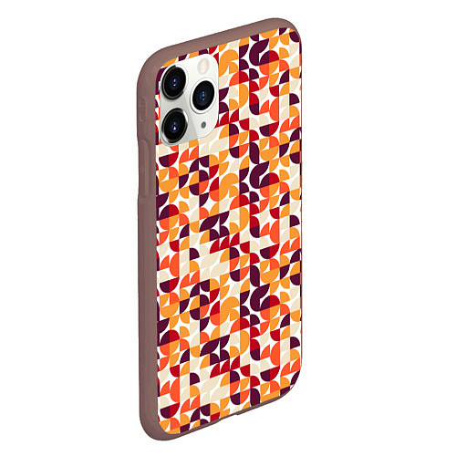 Чехол iPhone 11 Pro матовый Паттерн в стиле баухаус / 3D-Коричневый – фото 2