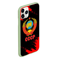 Чехол iPhone 11 Pro матовый СССР красные краски, цвет: 3D-салатовый — фото 2