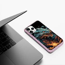 Чехол iPhone 11 Pro матовый Дракон ледяных замков 2024, цвет: 3D-розовый — фото 2