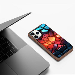 Чехол iPhone 11 Pro матовый Камни с красным свечением, цвет: 3D-коричневый — фото 2