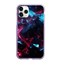Чехол iPhone 11 Pro матовый Камни в фиолетовой пустоте, цвет: 3D-светло-сиреневый