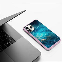 Чехол iPhone 11 Pro матовый Голубая небула, цвет: 3D-розовый — фото 2