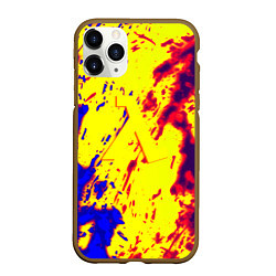 Чехол iPhone 11 Pro матовый Half life toxic yellow fire, цвет: 3D-коричневый