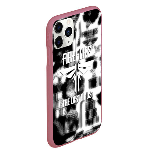 Чехол iPhone 11 Pro матовый The last of us логотипы / 3D-Малиновый – фото 2