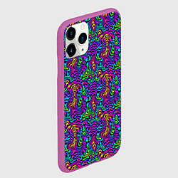 Чехол iPhone 11 Pro матовый Multicolored stripes, цвет: 3D-фиолетовый — фото 2