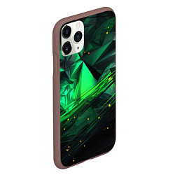 Чехол iPhone 11 Pro матовый Абстрактный лабиринт зелени, цвет: 3D-коричневый — фото 2