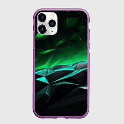 Чехол iPhone 11 Pro матовый Гармония зеленого хаоса, цвет: 3D-фиолетовый