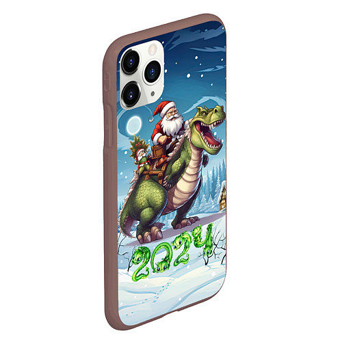 Чехол iPhone 11 Pro матовый Сана на драконе / 3D-Коричневый – фото 2