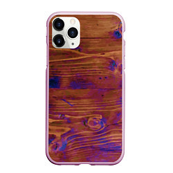 Чехол iPhone 11 Pro матовый Деревянная благородная текстура, цвет: 3D-розовый