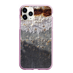 Чехол iPhone 11 Pro матовый Коррозия металла гранж текстура, цвет: 3D-розовый
