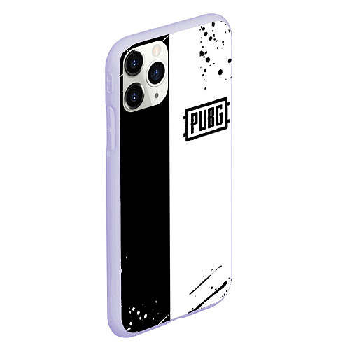 Чехол iPhone 11 Pro матовый Pubg чернобелые краски / 3D-Светло-сиреневый – фото 2