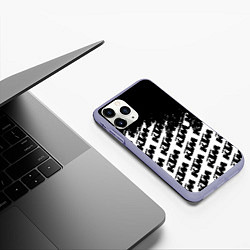 Чехол iPhone 11 Pro матовый KTU краски черные, цвет: 3D-светло-сиреневый — фото 2