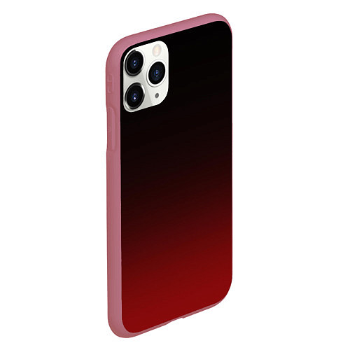 Чехол iPhone 11 Pro матовый Градиент от тёмного до тёмно красного / 3D-Малиновый – фото 2