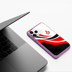 Чехол iPhone 11 Pro матовый Evo racer mitsubishi - uniform, цвет: 3D-фиолетовый — фото 2