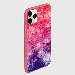 Чехол iPhone 11 Pro матовый Абстракция - сине-красный беспорядок, цвет: 3D-малиновый — фото 2