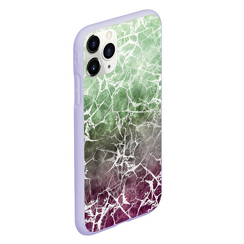 Чехол iPhone 11 Pro матовый Абстракция - spider web on purple-green background / 3D-Светло-сиреневый – фото 2