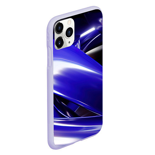 Чехол iPhone 11 Pro матовый Blue black abstract / 3D-Светло-сиреневый – фото 2