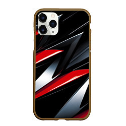 Чехол iPhone 11 Pro матовый Red black abstract, цвет: 3D-коричневый