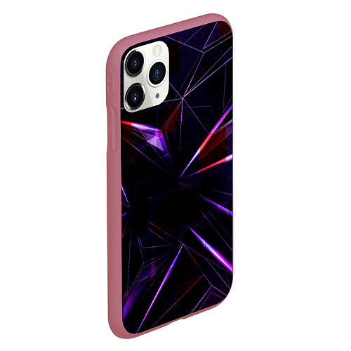 Чехол iPhone 11 Pro матовый Фиолетовый хрусталь / 3D-Малиновый – фото 2