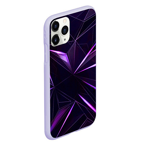 Чехол iPhone 11 Pro матовый Фиолетовый хрусталь / 3D-Светло-сиреневый – фото 2