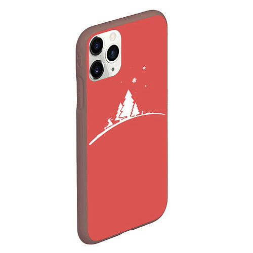 Чехол iPhone 11 Pro матовый Minimalistic Christmas / 3D-Коричневый – фото 2