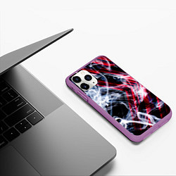 Чехол iPhone 11 Pro матовый Дым и стрелки, цвет: 3D-фиолетовый — фото 2