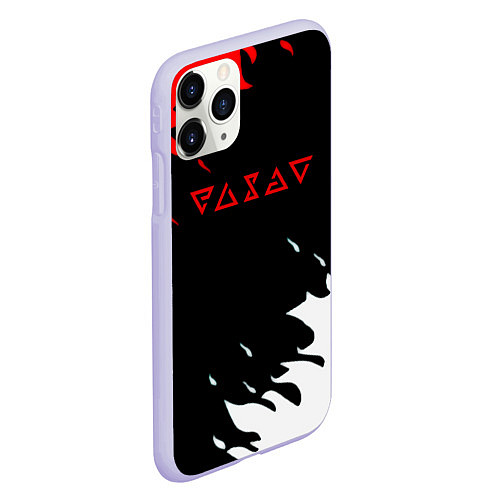 Чехол iPhone 11 Pro матовый The Witcher fire logo / 3D-Светло-сиреневый – фото 2