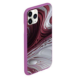 Чехол iPhone 11 Pro матовый Бело-розовая краска, цвет: 3D-фиолетовый — фото 2