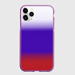 Чехол iPhone 11 Pro матовый Градиент российского флаг, цвет: 3D-фиолетовый
