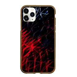 Чехол iPhone 11 Pro матовый Красно чёрные узоры, цвет: 3D-коричневый