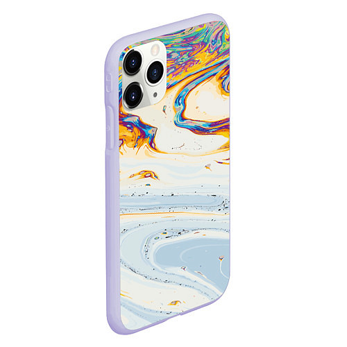 Чехол iPhone 11 Pro матовый Магия масляного отражения / 3D-Светло-сиреневый – фото 2