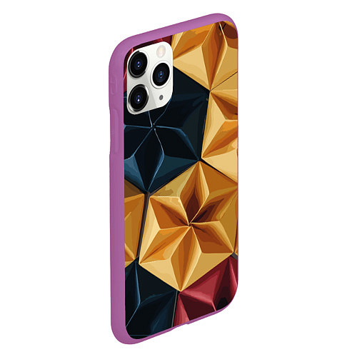 Чехол iPhone 11 Pro матовый Ромбовое вдохновение / 3D-Фиолетовый – фото 2