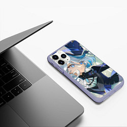 Чехол iPhone 11 Pro матовый Genshin Impact Furina Hat, цвет: 3D-светло-сиреневый — фото 2