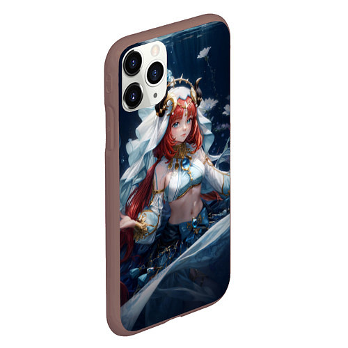 Чехол iPhone 11 Pro матовый Нилу из игры genshin impact / 3D-Коричневый – фото 2