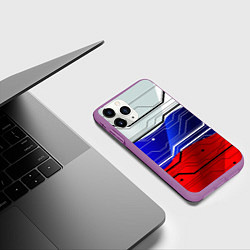 Чехол iPhone 11 Pro матовый Символика: русский хакер, цвет: 3D-фиолетовый — фото 2