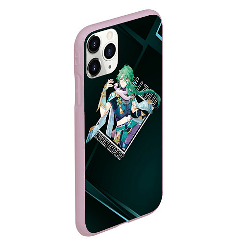 Чехол iPhone 11 Pro матовый Бай Чжу в ромбе / 3D-Розовый – фото 2