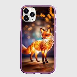 Чехол iPhone 11 Pro матовый Декоративная оранжевая статуэтка лисы, цвет: 3D-фиолетовый