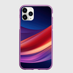 Чехол iPhone 11 Pro матовый Абстрактные синие волны, цвет: 3D-фиолетовый