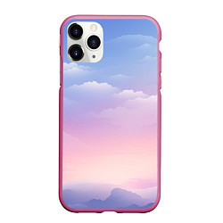 Чехол iPhone 11 Pro матовый Нежные краски неба, цвет: 3D-малиновый