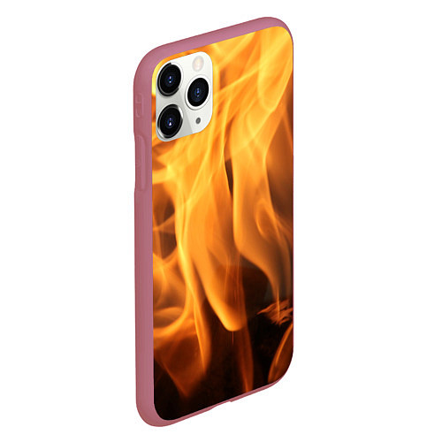 Чехол iPhone 11 Pro матовый Языки пламень / 3D-Малиновый – фото 2