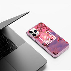 Чехол iPhone 11 Pro матовый Яэ Мико жрица, цвет: 3D-розовый — фото 2
