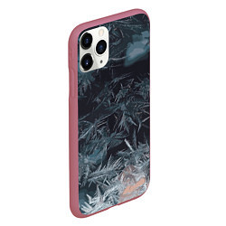Чехол iPhone 11 Pro матовый Зимний шарм снежинок, цвет: 3D-малиновый — фото 2