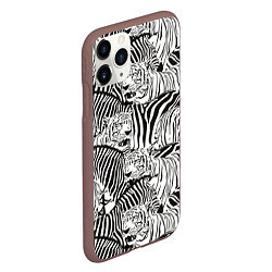 Чехол iPhone 11 Pro матовый Зебры и тигры, цвет: 3D-коричневый — фото 2