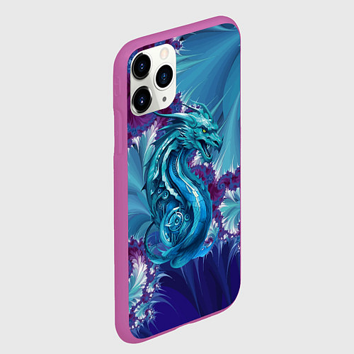Чехол iPhone 11 Pro матовый Dragon - irezumi - ai art / 3D-Фиолетовый – фото 2