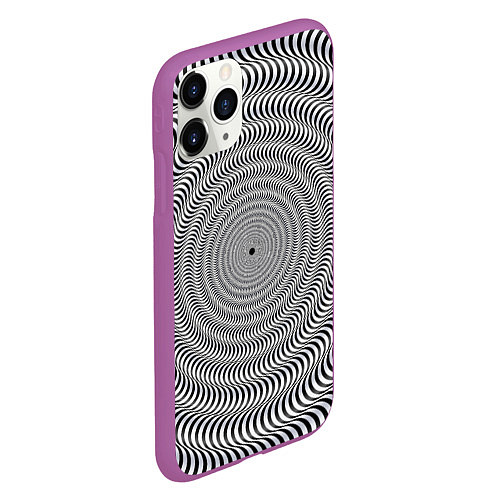 Чехол iPhone 11 Pro матовый Optical illusion / 3D-Фиолетовый – фото 2