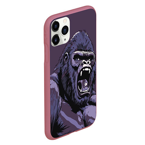 Чехол iPhone 11 Pro матовый Lord of the Jungle / 3D-Малиновый – фото 2